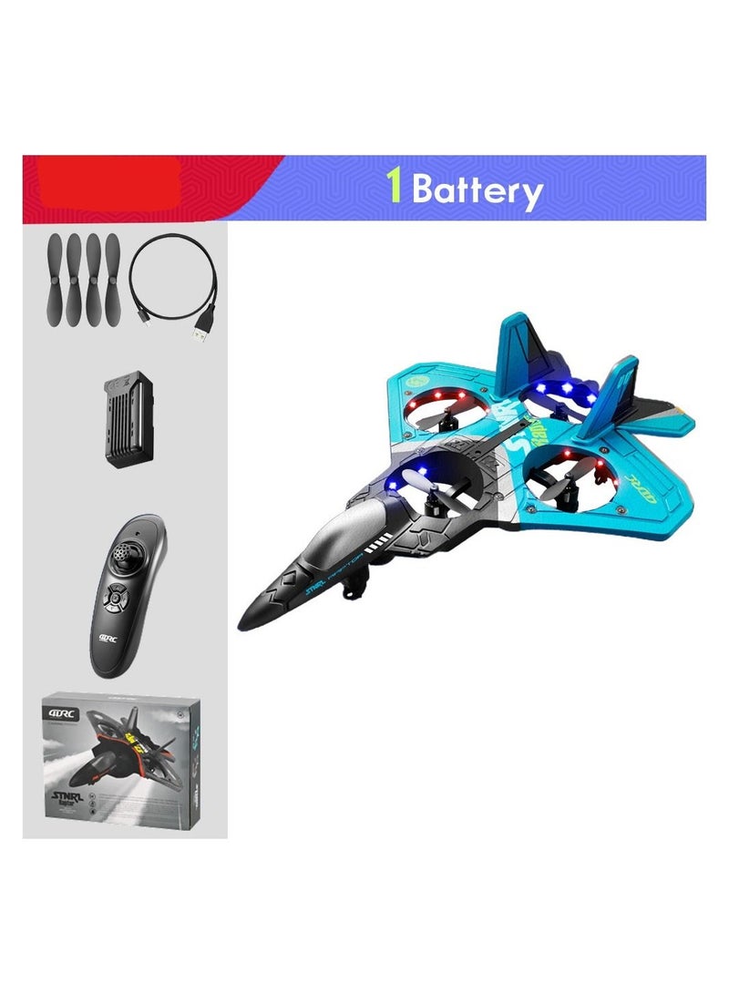 V17 RC Plane Airplane Remote Controlled Aircraft 2.4GHz RC Aircraft with Remote Control with LED Light 2.4GHz Remote Control Airplane with 360° Spin