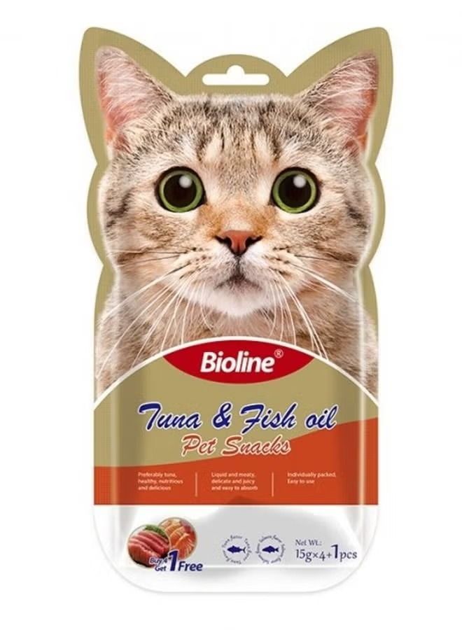 Bioline cat treats tuna and fish 15g x 5 pcs