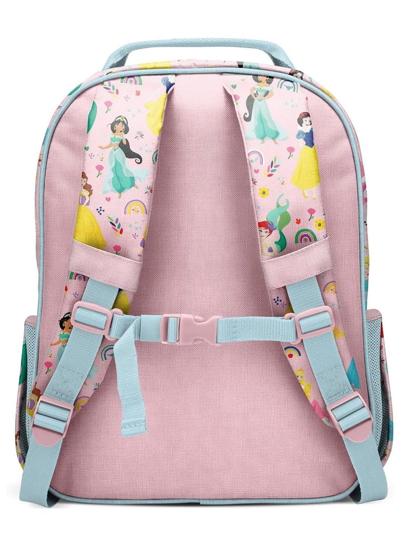 Princesses Combo: Kids Backpack 12L and Insulated Water Bottle 14oz for School Girls
