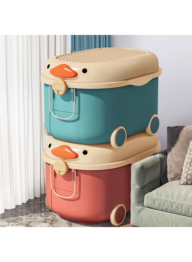 Kids Toy Storage Box Children Toy Box Large Storage Bin Rolling Storage Organizer/Basket/Trunk for Kids Clothes Toys Storage Cube Home Chest Toy Storage Organizer Container with Wheels for Kids