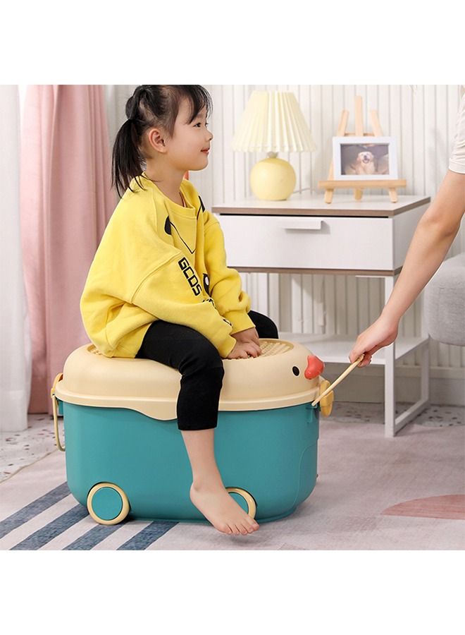 Kids Toy Storage Box Children Toy Box Large Storage Bin Rolling Storage Organizer/Basket/Trunk for Kids Clothes Toys Storage Cube Home Chest Toy Storage Organizer Container with Wheels for Kids