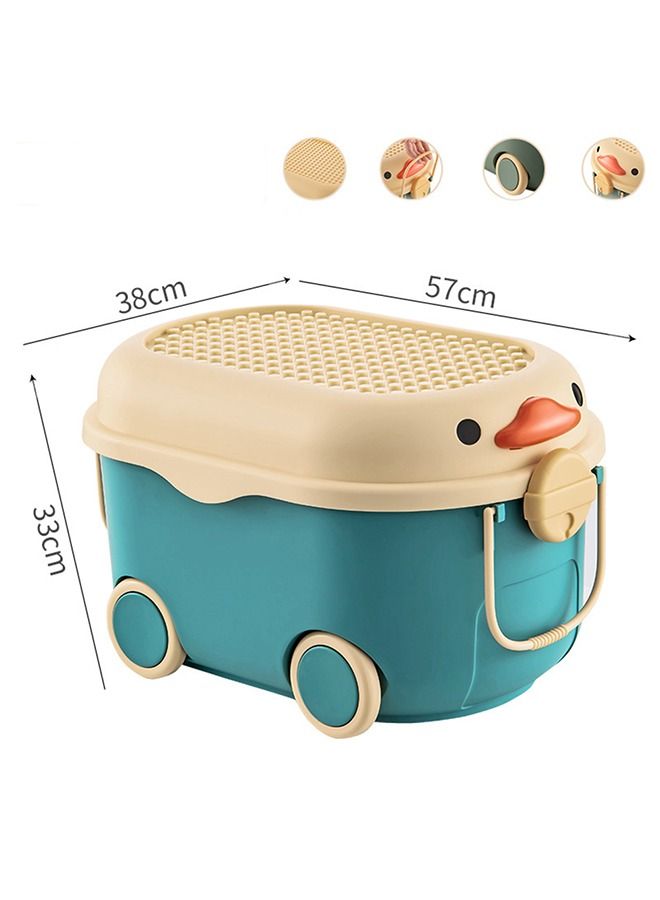 Kids Toy Storage Box Children Toy Box Large Storage Bin Rolling Storage Organizer/Basket/Trunk for Kids Clothes Toys Storage Cube Home Chest Toy Storage Organizer Container with Wheels for Kids