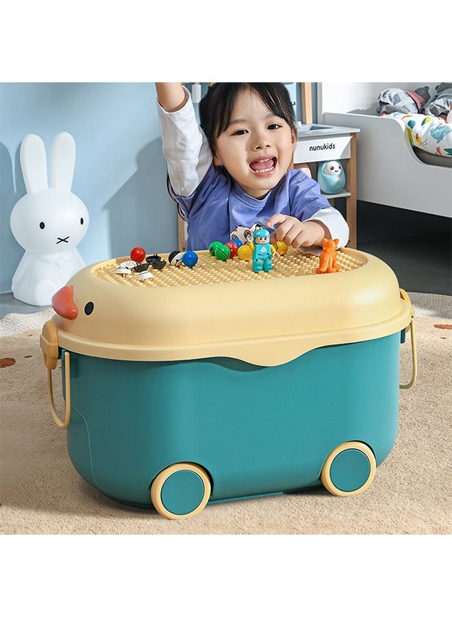 Kids Toy Storage Box Children Toy Box Large Storage Bin Rolling Storage Organizer/Basket/Trunk for Kids Clothes Toys Storage Cube Home Chest Toy Storage Organizer Container with Wheels for Kids