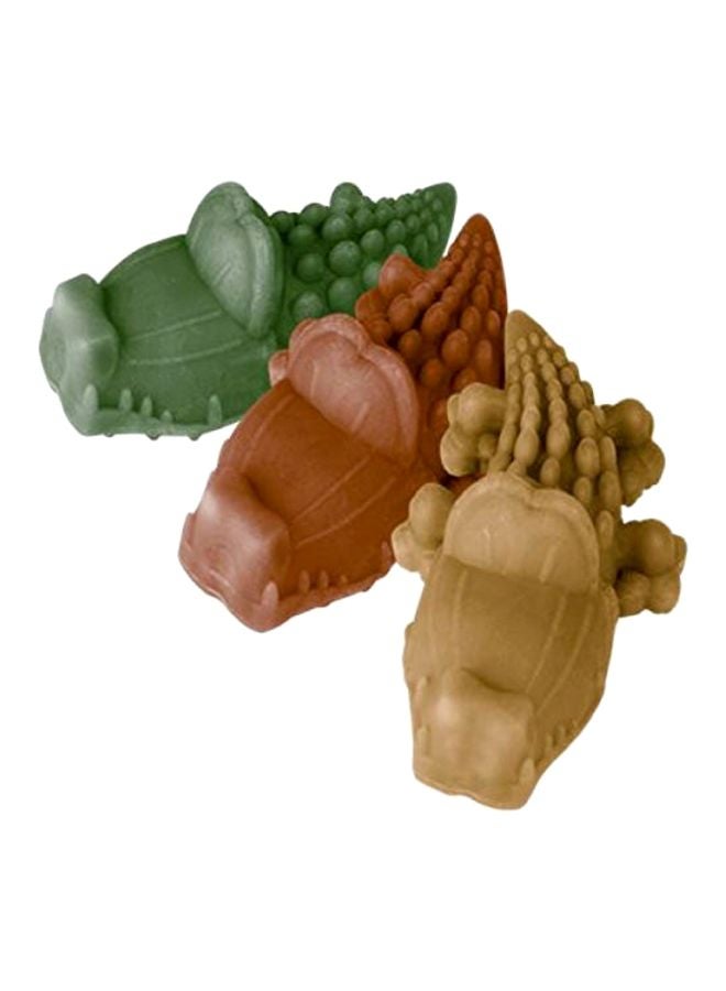 Pack Of 6 Alligator Shaped Natural Dog Treat Set Green/Beige/Brown