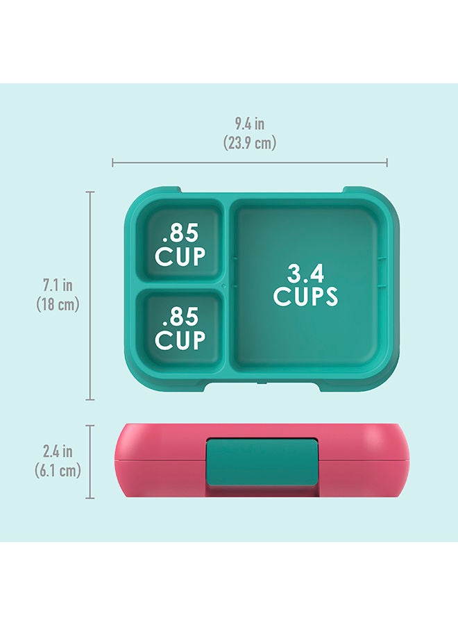 Pop Lunchbox - Removable Divider - Bright Coral/Teal