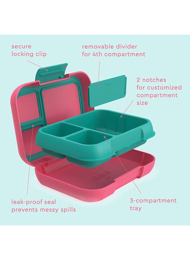 Pop Lunchbox - Removable Divider - Bright Coral/Teal