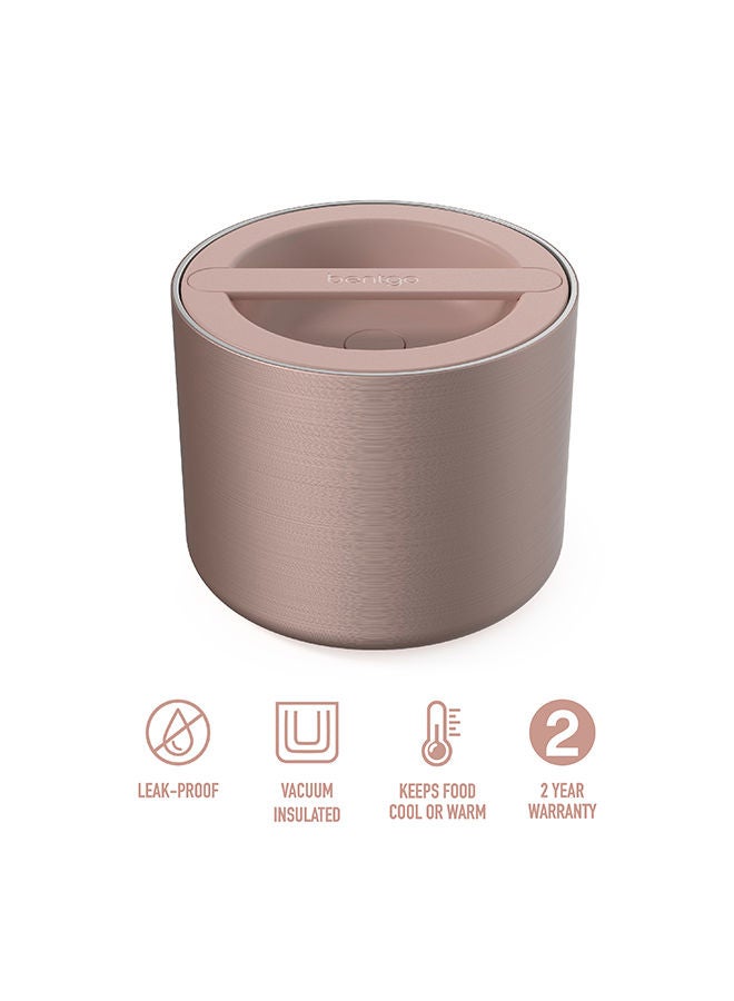 Stainless Insulated Food Container Triple Layer Insulation, Leak Proof Lid, Wide Mouth Design Sustainable 2.4 Cup Capacity, Food - Grade Materials, Ideal For Cool Or Warm Food - Rose Gold