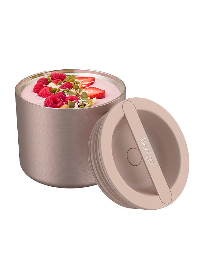 Stainless Insulated Food Container Triple Layer Insulation, Leak Proof Lid, Wide Mouth Design Sustainable 2.4 Cup Capacity, Food - Grade Materials, Ideal For Cool Or Warm Food - Rose Gold