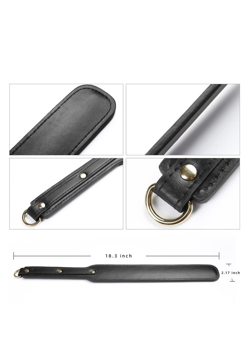 Riding Crop for Horses, Durable Leather Paddle 18'' Lightweight Equestrian Crops