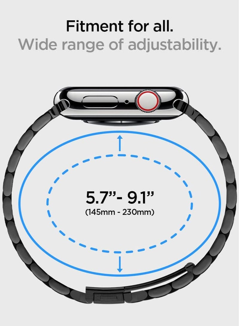 Modern Fit for Apple Watch Ultra 49mm, Series 8/7 (45mm), Series 6/SE2/SE/5/4 (44mm) and Series 3/2/1 (42mm) Band - Black