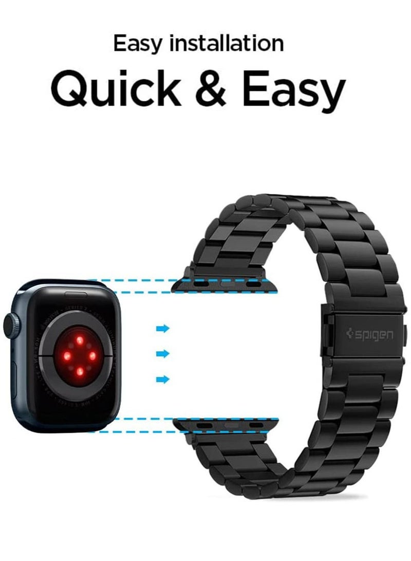 Modern Fit for Apple Watch Ultra 49mm, Series 8/7 (45mm), Series 6/SE2/SE/5/4 (44mm) and Series 3/2/1 (42mm) Band - Black