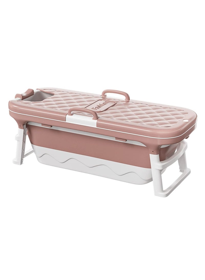 Folding Bathtub Large Hot Tub, Swimming Pool Bath Bucket Adult Long Insulation Time with Easy Drain Design