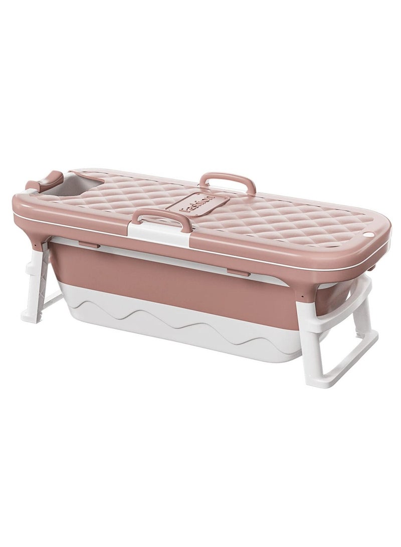 Portable Bathtub, Large Foldable Bathtub For AdultChildrenToddlers, Freestanding Bathtubs Bath Tub With Lid Handle Drain Hose