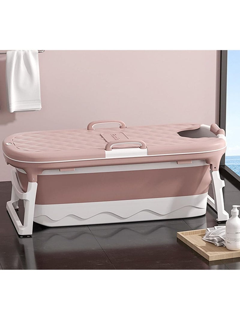 Portable Bathtub, Large Foldable Bathtub For AdultChildrenToddlers, Freestanding Bathtubs Bath Tub With Lid Handle Drain Hose