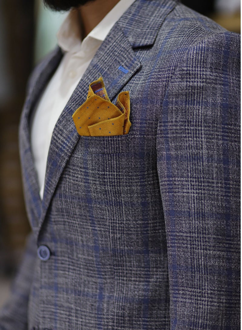 Men's Checks Linen Blazer