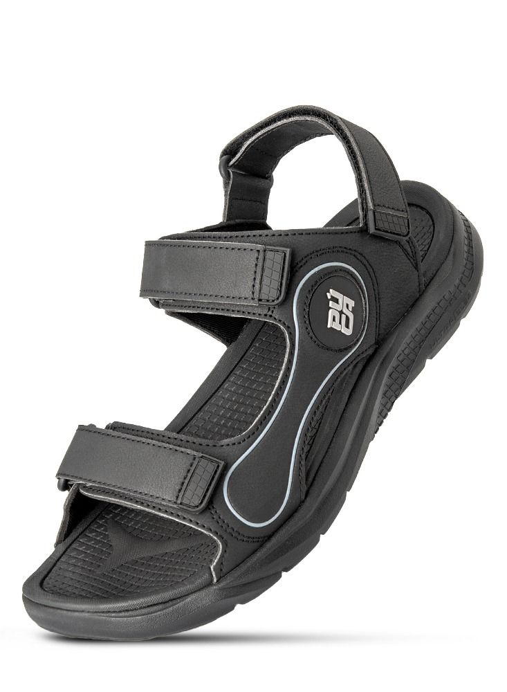 PUCA Sandals For Men | Comfortable Men's Sandals| Phylon Outsole | Anti-Skid | Velcro | Gripper Black