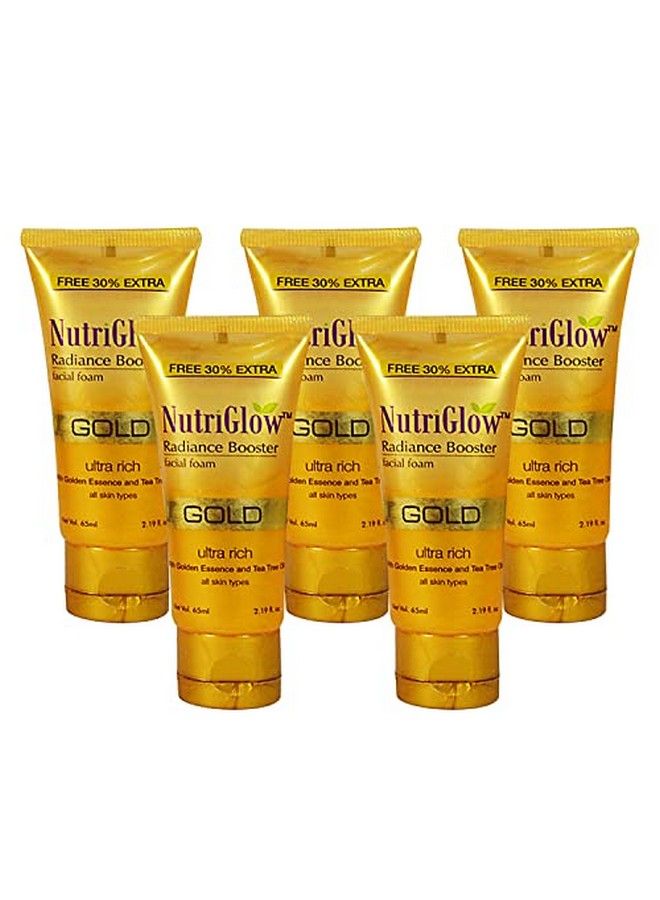 Gold Radiance Booster Foam Face Wash For Nourished & Hydrated Skin Reduce Dark Spot & Blemishes All Skin Types 65Ml Each Pack Of 5