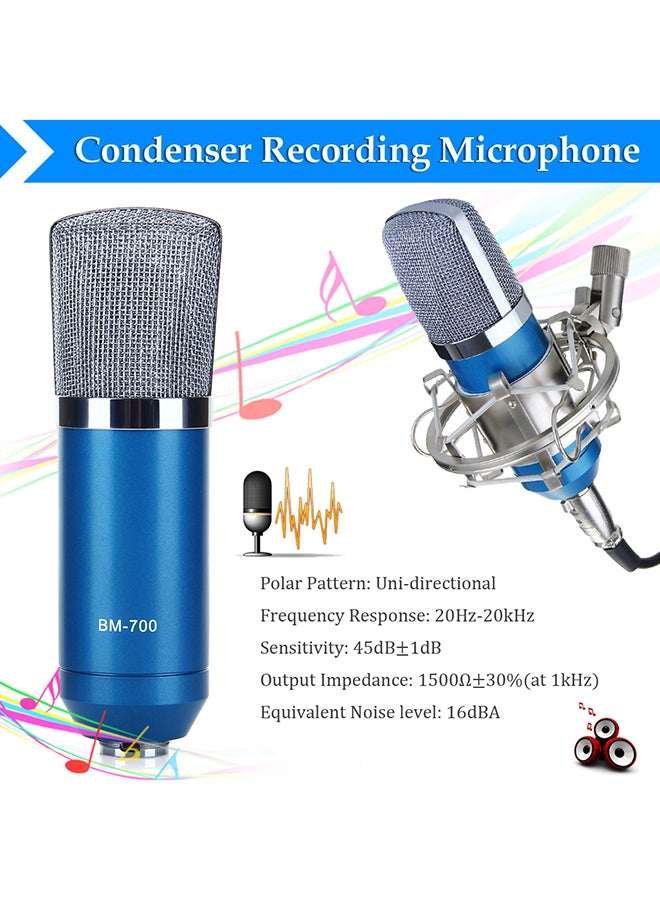 BM-700 Condenser Microphone With Shock Mount BM-700 Blue