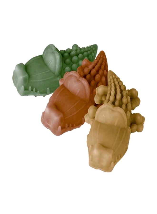 12-Piece Alligator Shaped Natural Dog Treat Set Green/Brown/Beige M