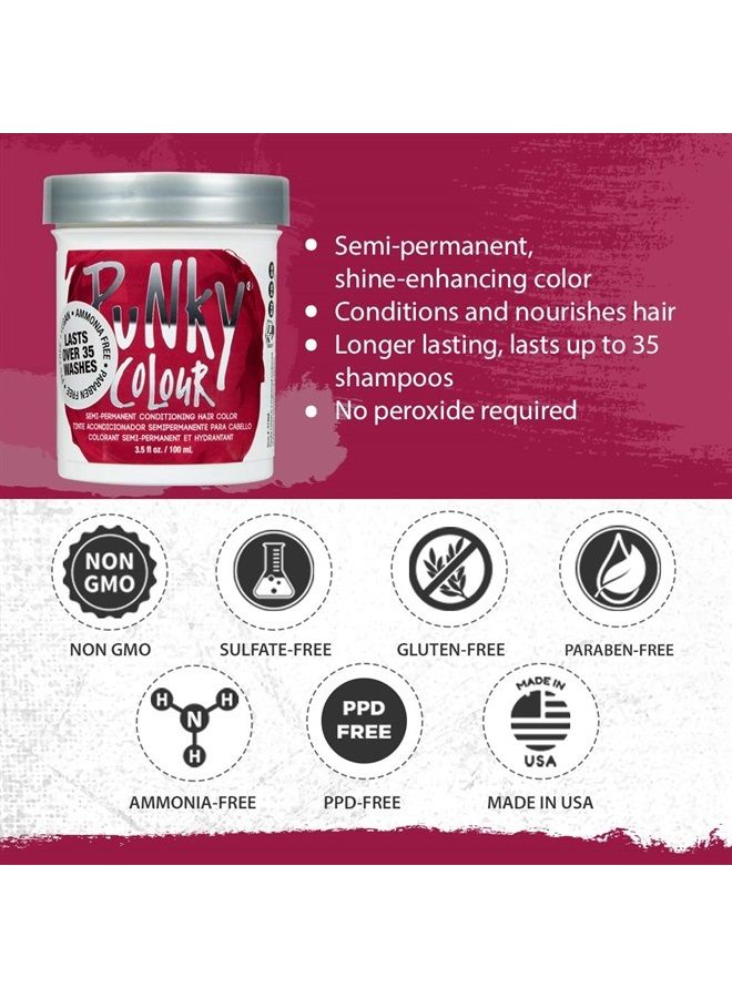 Poppy Red Semi Permanent Conditioning Hair Color, Non-Damaging Hair Dye, Vegan, PPD and Paraben Free, Transforms to Vibrant Hair Color, Easy To Use and Apply Hair Tint, lasts up to 35 washes, 3.