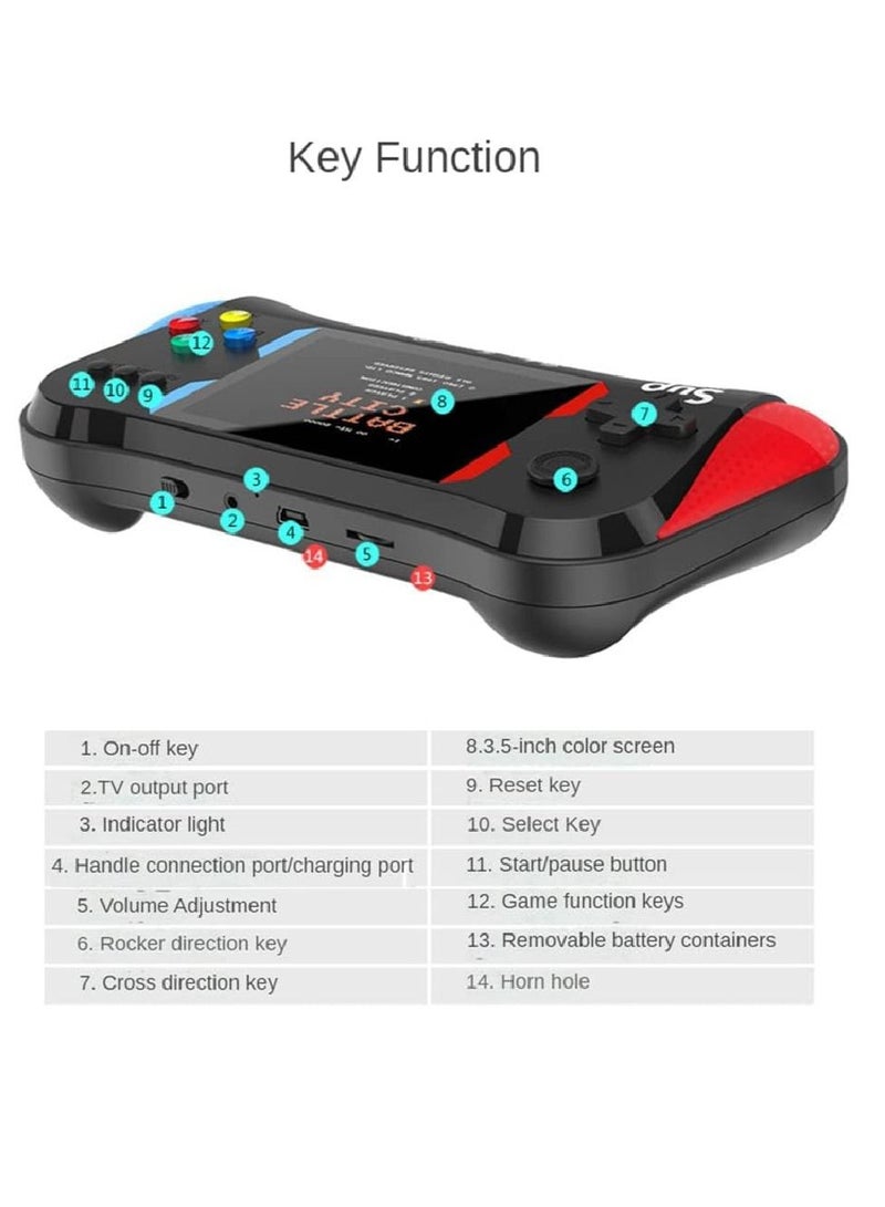 Handheld Game Console 3.5 Inch Video Game Players Retro SUP Game Machine Portable Mini Gamepad With 500 Classical Games