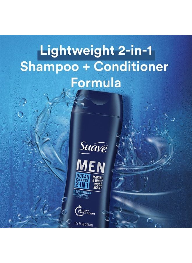 Men 2 in 1 Shampoo and Conditioner Ocean Charge 12.6 oz (Pack of 6)