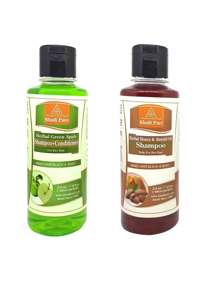 Green Apple & Honey Almond Oil Shampoo/Hair Cleanser 210 Ml (Pack Of 2)Multicolor