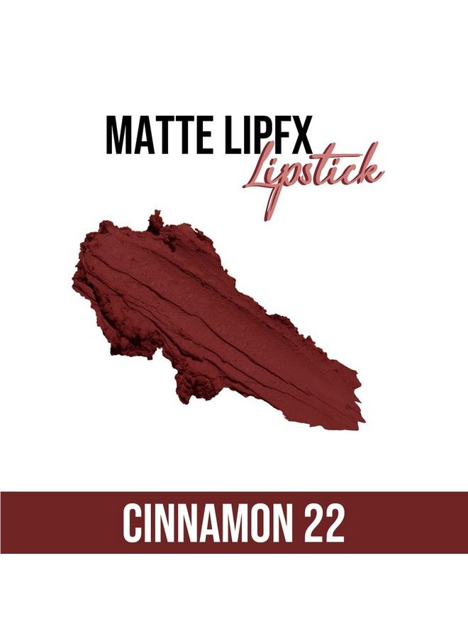 C2P Pro Lip Fx Matte Lipstick Long Lasting Pigmented Silky Smooth Creamy Matte Finish With Vitamin E Shea Butter For Hydration And Moisturization (3.5 Gm Cinnamon 22)