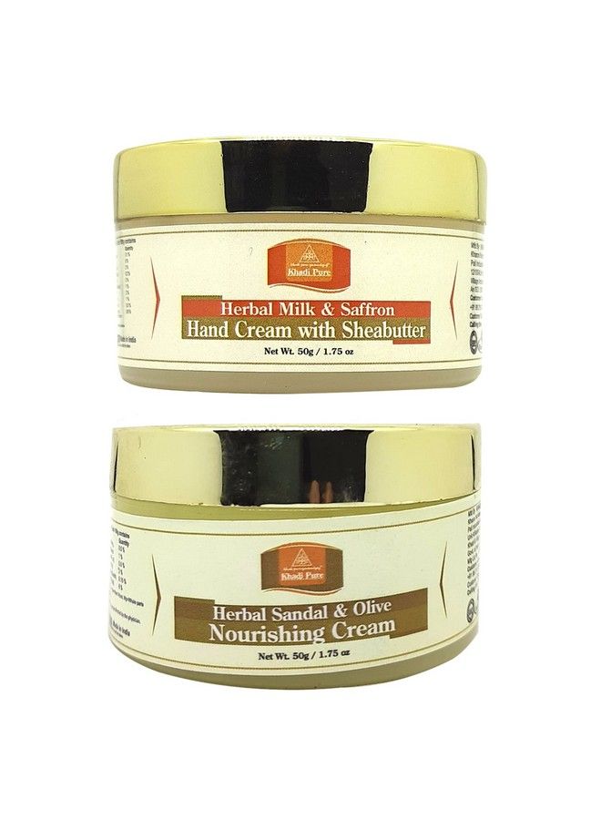 Milk Saffron Herbal Hand & Sandal Olive Nourishing Cream 50 G (Pack Of 2)