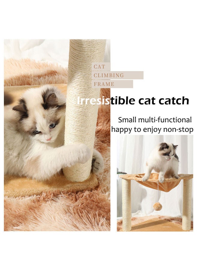 Cat Scratching Post Nest, Indoor Cat With Sisal Scratching Post Cat Tree, Kitten Toys Scratching Post Game Interactive (Hanging Ball)