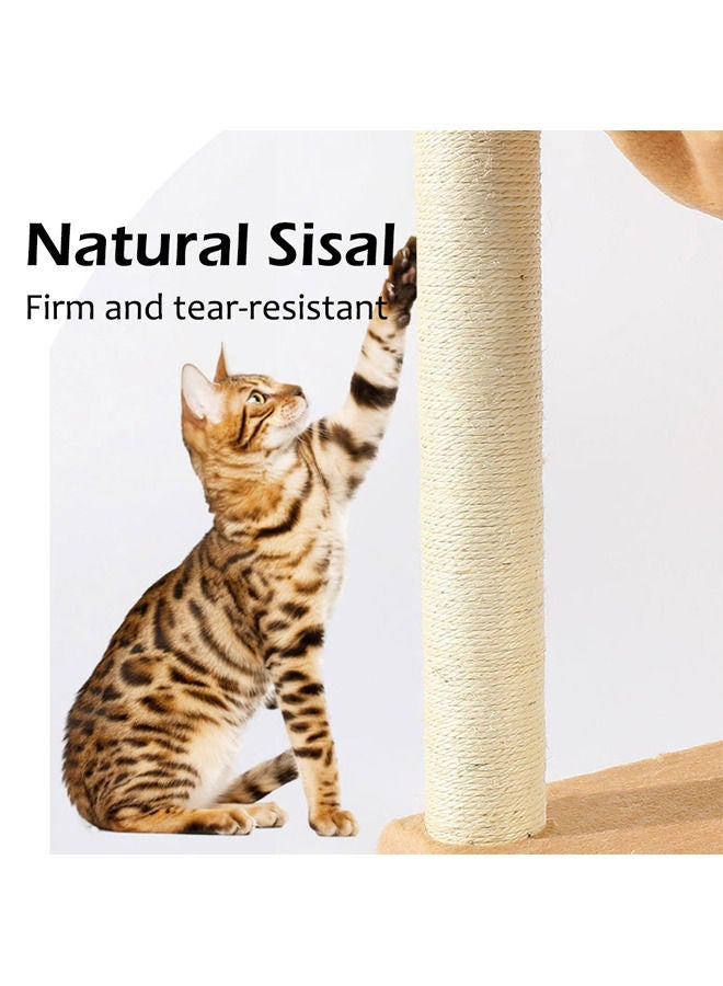 Cat Scratching Post Nest, Indoor Cat With Sisal Scratching Post Cat Tree, Kitten Toys Scratching Post Game Interactive (Hanging Ball)