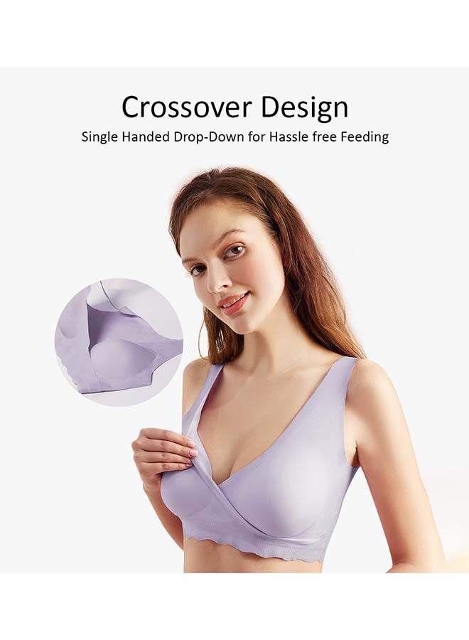 Maternity Cross-Fit Nursing And Sleep Bra (XXL) - Purple