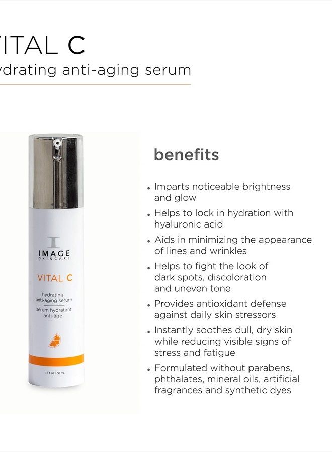, VITAL C Hydrating Serum, with Potent Vitamin C to Brighten, Tone and Smooth Appearance of Wrinkles, 1.7 fl oz