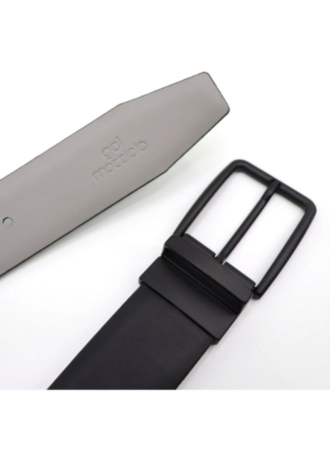 Gai Mattiolo Men’s Double-Face Calf Leather Belt – Reversible – 35mm Wide Italian Made Belt