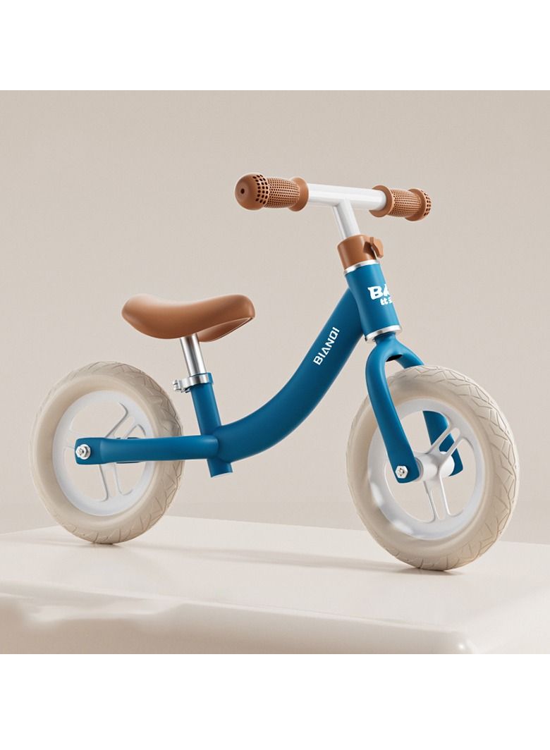 Children's Walker, Children's Balance Bike, Pedal-less Bicycle, 360° Swivel Handlebars, Carbon Steel Frame and Shock Absorbing Tires, Neutral, For 3-6 Years, Blue