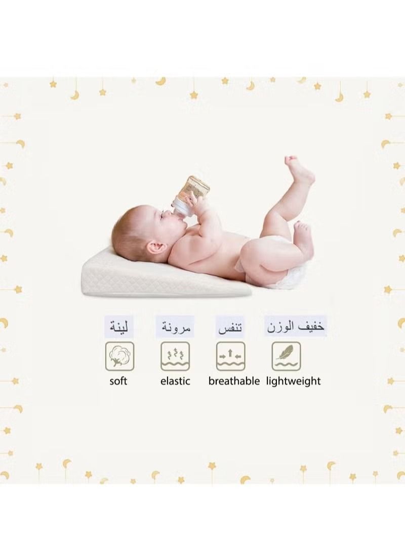 Baby Wedge Pillow ,Soft Round Crib Wedge Pillow With Washable Cover,Feeding Pillows for Reflux Baby Sleep