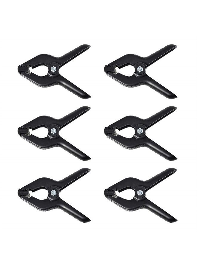 Heavy Duty Spring Clamps Clip 4.5 Inch for Muslin/Paper Photo Studio Backdrops Background-6 Pack(Black)