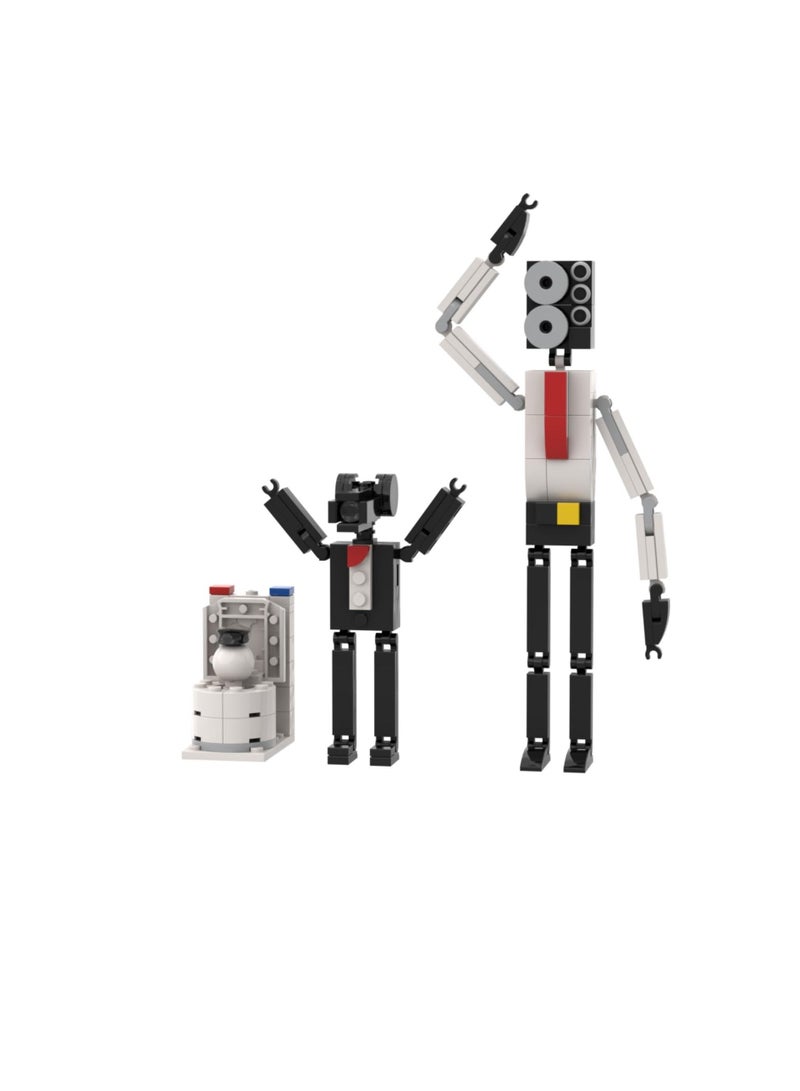 Skibidi Toilet Man Toy Building Blocks Set 167pcs Speaker Man Titan Camera Man Toy Ideas Toys Battle Horror Game Model Ideas Toys Gifts for Adult & Kids（3 Pieces Set）