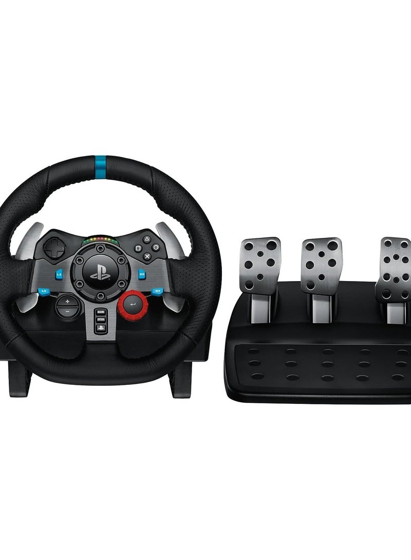 Dual Motor Feedback Driving Force Gaming Racing Wheel with Responsive Pedals For Gameing