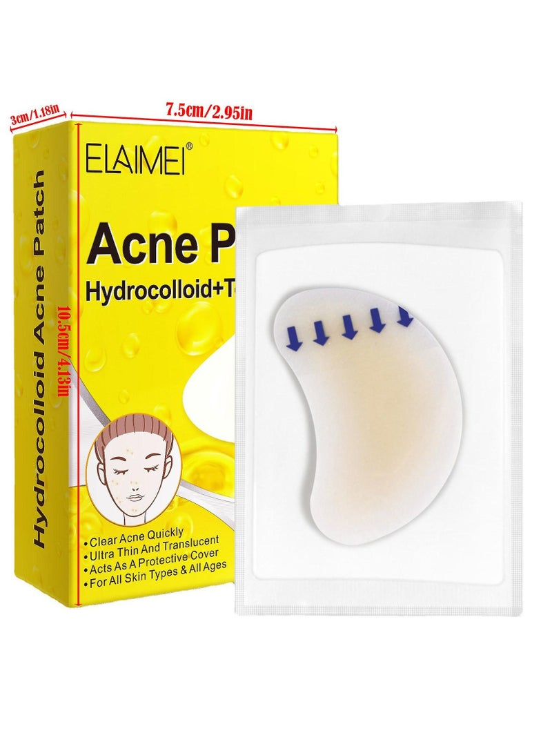 20 Pcs Acne Patches (Crescent-Shaped Patches) Hydrocolloid + Tea Tree Oil Quick Healing Ultra Thin Patches Hydrocolloid & Tea Tree Oil Infused Acne Removing Patches Unisex