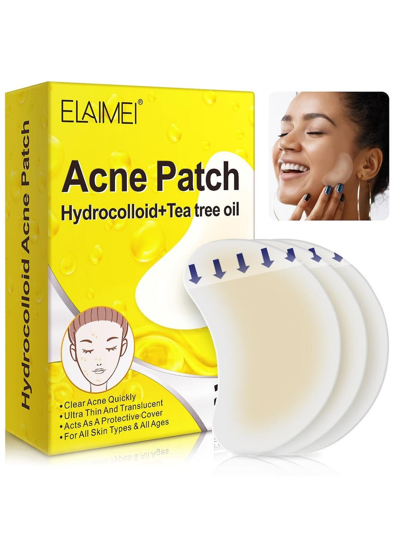 20 Pcs Acne Patches (Crescent-Shaped Patches) Hydrocolloid + Tea Tree Oil Quick Healing Ultra Thin Patches Hydrocolloid & Tea Tree Oil Infused Acne Removing Patches Unisex