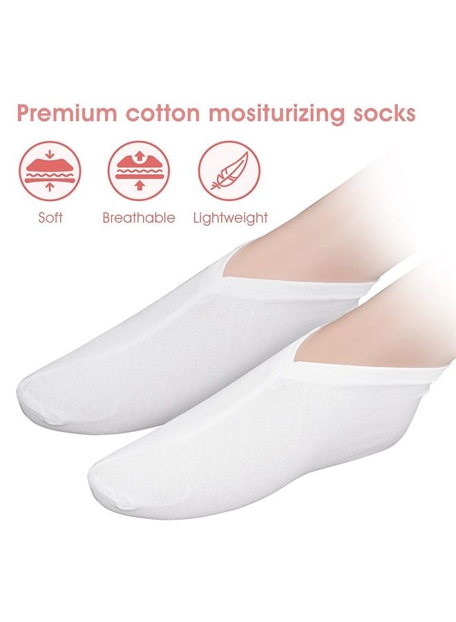 2 Pairs Moisturizing Gloves and Socks Touch Screen Moisturizing Gloves for Overnight Bedtime Heal Eczema Sleeping Lotion Hand Spa Treatment Gloves Socks Repair Rough Cracked Dry Chapped Skin