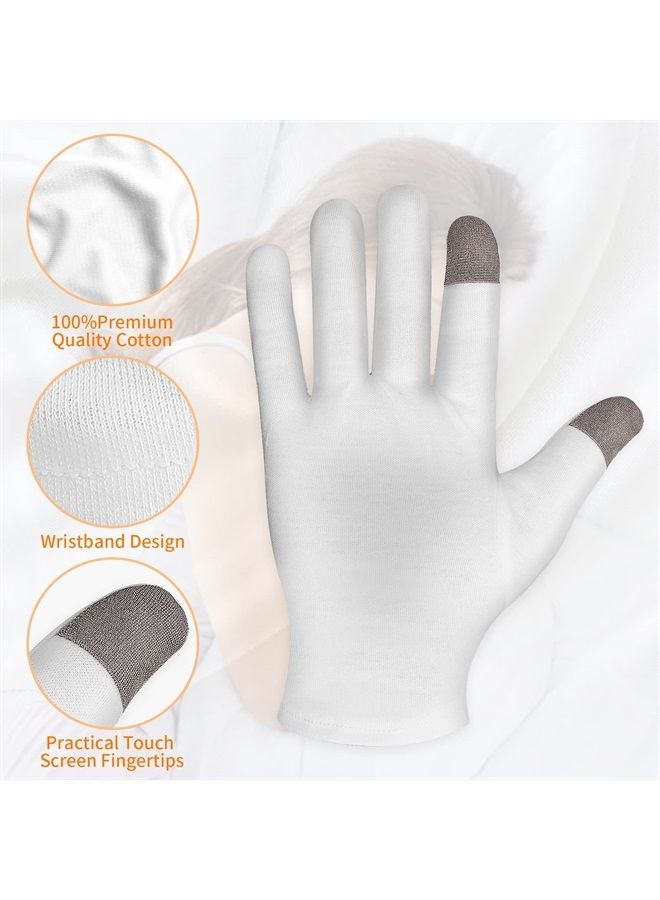 2 Pairs Moisturizing Gloves and Socks Touch Screen Moisturizing Gloves for Overnight Bedtime Heal Eczema Sleeping Lotion Hand Spa Treatment Gloves Socks Repair Rough Cracked Dry Chapped Skin