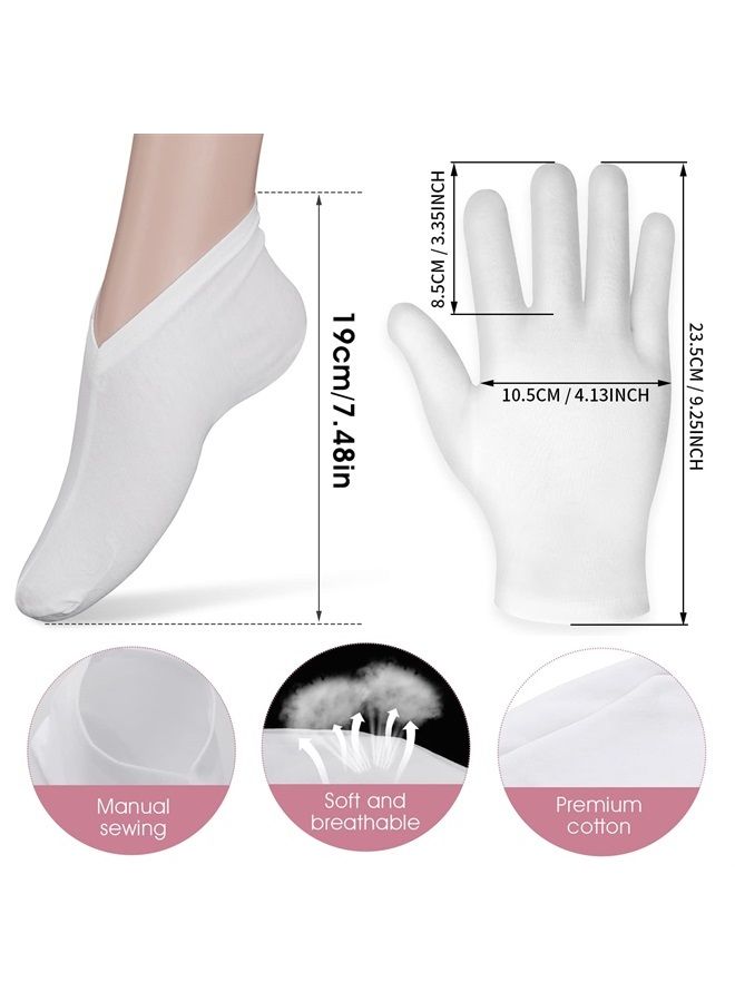 2 Pairs Moisturizing Gloves and Socks Touch Screen Moisturizing Gloves for Overnight Bedtime Heal Eczema Sleeping Lotion Hand Spa Treatment Gloves Socks Repair Rough Cracked Dry Chapped Skin
