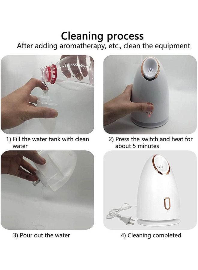 Nano Face Steamer for Facial 3in1 Essential Oil Diffuse Deep Cleaning Skin Tightening With 150ml Water Tank Blackhead Remover Kit &Hair Band.