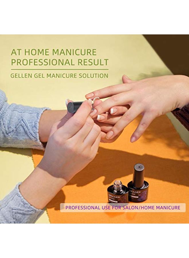 Base Coat Top Coat, For Gel Nails Polish Uv Led Soak Off No Wipe Glossy Top Coat Long Lasting Home Gel Manicure Kit - 0.33 Fl Oz2