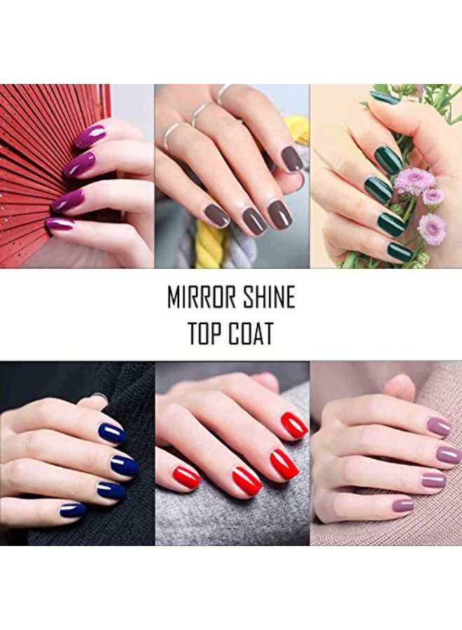 Base Coat Top Coat, For Gel Nails Polish Uv Led Soak Off No Wipe Glossy Top Coat Long Lasting Home Gel Manicure Kit - 0.33 Fl Oz2
