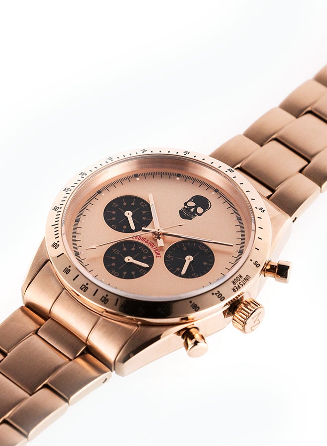 unisex Unisex's Rose Gold Analog Stainless Steel Band Watch - ZVM127
