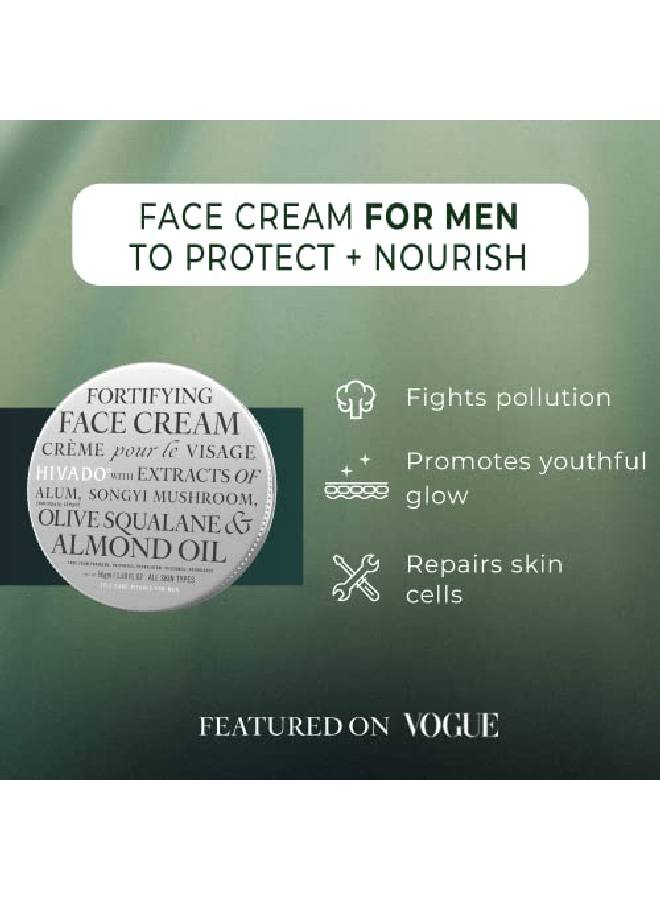 Fortifying Face Cream | Sun Protection Nongreasy Even Skin Tone 50 gm | Spongy Mushroom Extract Olive Squalene Almond Oil | Sulphate Free Paraben Free | Face Cream Men