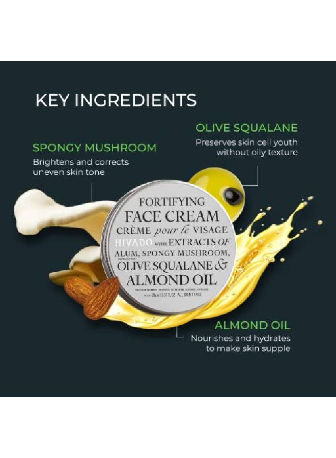 Fortifying Face Cream | Sun Protection Nongreasy Even Skin Tone 50 gm | Spongy Mushroom Extract Olive Squalene Almond Oil | Sulphate Free Paraben Free | Face Cream Men